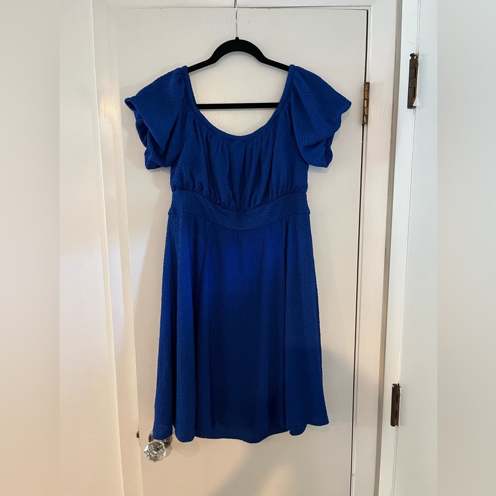 torrid Royal Blue Puff-Sleeve Midi Dress